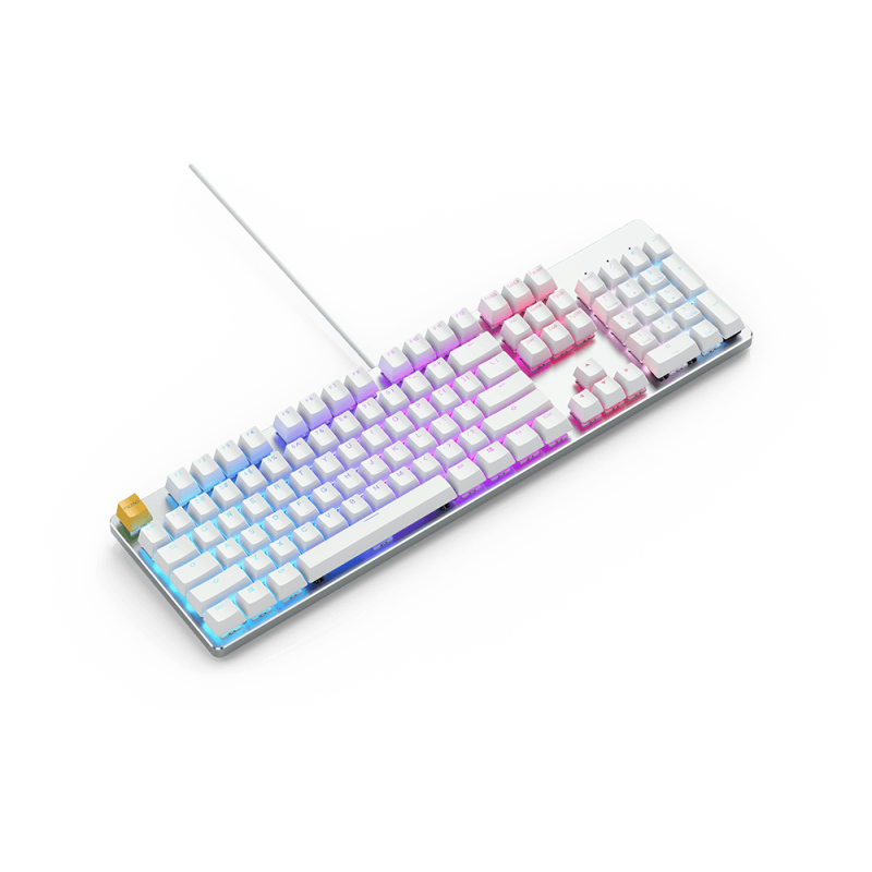 Glorious GMMK Modular Mechanical Keyboard Full Size (White Ice) - Gateron Brown Switch